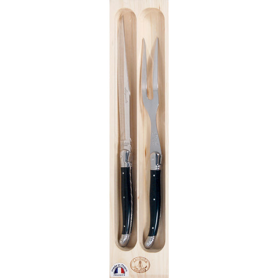 JEAN DUBOST DELUXE BLACK - 2PC CARVING SET 2.5MM ENGRAVED