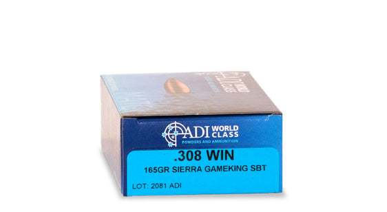 ADI WORLD CLASS 308WIN 165gr SIERRA GAME KING