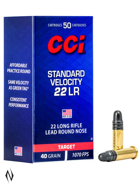 CCI .22 LR STANDARD VELOCITY TARGET 40 GR 50PK